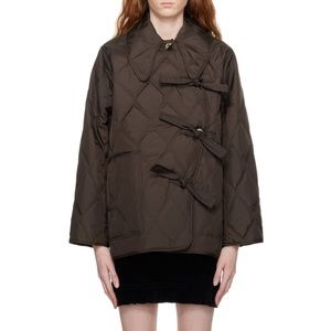 Ganni Brown Quilted Jacket NWT